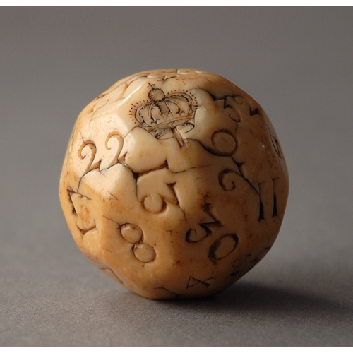 English Carved Ivory Teetotum Gambling Ball